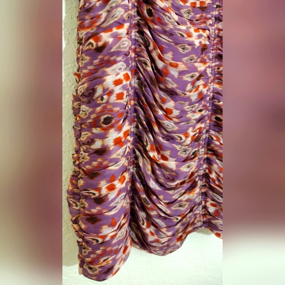 Zara Purple And Burgundy Ruched Sides Mini Dress - Picture 10 of 13